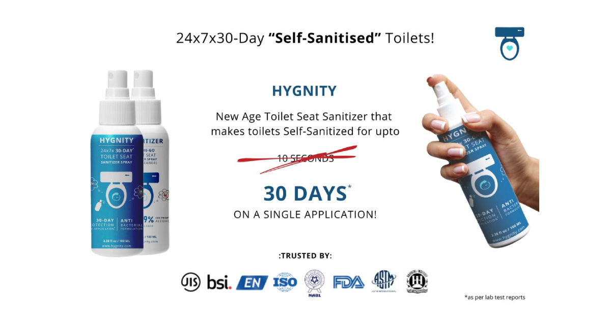 Hygnity – a new-age toilet seat sanitizer that offers 24x7x30-Day “self-sanitized” toilets!